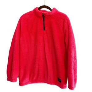 Calvin Klein Performance Pink Fuzzy 1/4 Zip Long Sleeve Pullover Sz XL (girls)